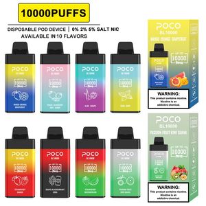 Puffs 10000 Vape único E Cigarrillo Vape desechable Poco BL10000 Pod Pen Flujo de aire recargable Ajustable 10K 9K 15 sabores Dispositivo desechable vaper vapes