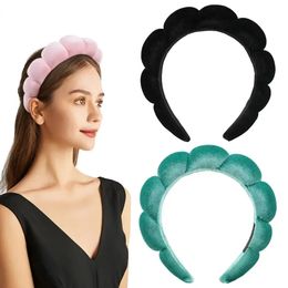 Puffy Make-up Spa Hoofdband voor Vrouwen Spons Dikke Haarbanden voor Huidverzorging Yoga Gezicht Wassen Spa Douche Gezichtsmasker Hoofddeksels 240321