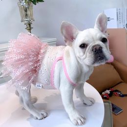 Pug Dog Dress Franse bulldog kleding Tutu rok Poedel Bichon Frise Schnauzer Frenchies kleding huisdier kostuum kleding jurken 240429