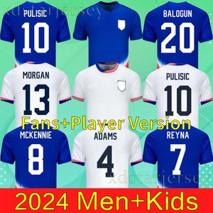 PULISIC MCKENNIE USA Voetbalshirts 2024 Copa America MUSAH ADAMS ERTZ ALTIDORE PRESS WOOD MORGAN LLOYD 22 23 Voetbalshirt Camisetas USMNT Mannen Vrouw Kinderen Uniform