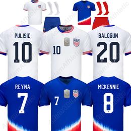 Pulisic America Jersey 2024 Reyna McKennie Balogun Verenigde Staten Voetbal Shirts 24 25 Kids Kit A.Robinson Dest Aaronson Pepi Morgan Jersey Player -versie
