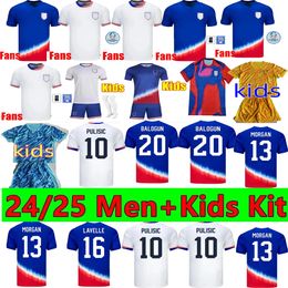 Pulisic Usas Meerdere stijlen voetballen Jerseys Reyna Aaronson Weah Acosta McKennie 24/25 Maillot de Futol Ferreira Dest Morgan Us A Football Shirt Rapinoe Dunn Men Kids