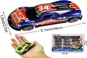 Trek terug racewagens 10 stks die cast race -voertuigen 3 inch lichtgewicht metalen voertuigen kleur als willekeurig4857614