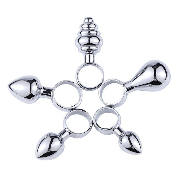 Anneau de traction en métal Plug anal Booty butt plugs Sex toys Produits pour adultes pour femmes et hommes