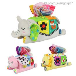 Pull Toys Baby Strap Magic Tissue Box gevuld met rimpels en littekens Montessori Sensory Toy Education Baby Toys 6 12 maanden 1 jaar Z230814