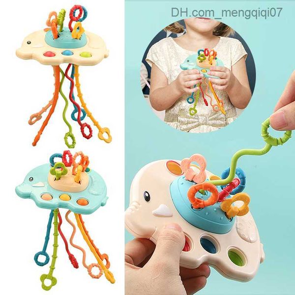 Tire Toys Montessori Toy String Sensor Toy Baby 6 12 mois Activité en silicone voyage jouet enfants poussette éducation jouet cadeau z230814