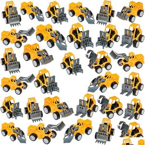 Pull Toys Pl Back Construction Cars Toy Set Bas de Noël Stuffers Assortiment Véhicules et camions 24Pcs Cadeaux de livraison directe Bab Dhtis