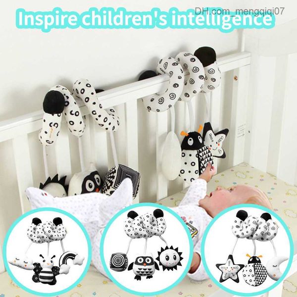 Pull Toys Soft Featly Plush Baby Rattlespeta con Bell Roller Teléfono móvil Mobi Mobi Rattlesnake juguete en cuna interactiva squeezer muñeca colgante Z230814