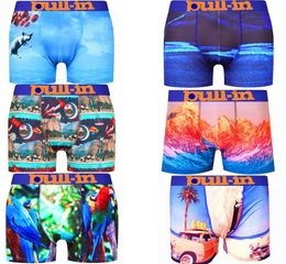 Pullin Brand Beach Azala Azulienta Francia Francia Boxer Shorts Sexy 3d Print Adultos tira de calzoncillos 100 Rápido Dry3431743