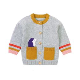 Pull 018M bébé filles pull tricoté hauts à manches longues Cardigan avec dessin animé printemps automne enfants vêtements tenues 230619