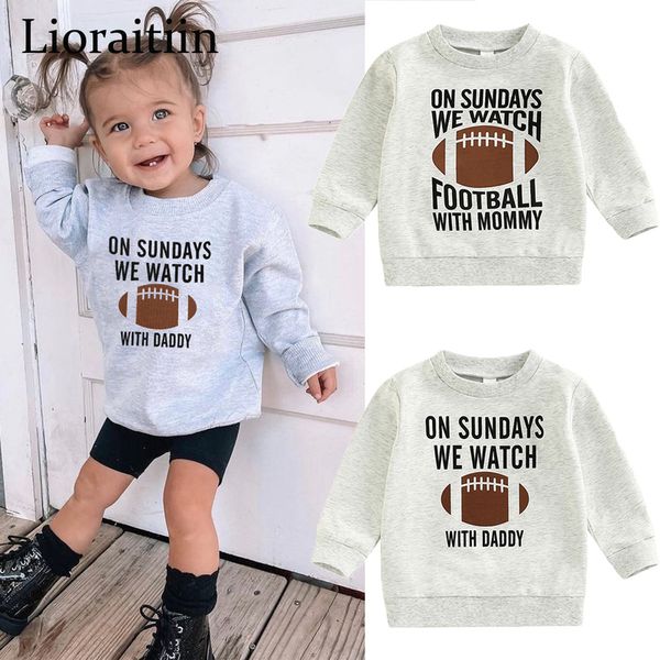 Jersey -09-02 Lioraitiin 0-6Years Toddler Kids Girl Boy Sudadera Ball Season Daddy Mommy Letters Football Print Pullover Tops 220919