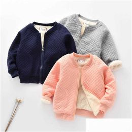 Jersey 1-4Y Primavera Otoño Bebé Plus Veet Cremallera Blusa de manga larga Chaqueta Ropa para niños Y1024 Entrega de gotas Niños Maternidad Clo Dhesb