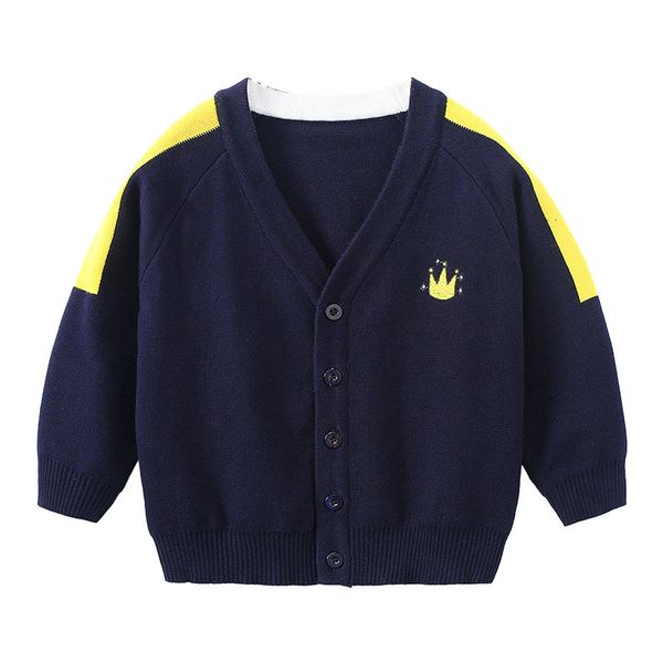 Pull Automne Casual Garçons Pull Coton Enfants Vêtements Point Ouvert Mode Imprimer À Manches Longues VCol Vêtements Simple Boutonnage 230823