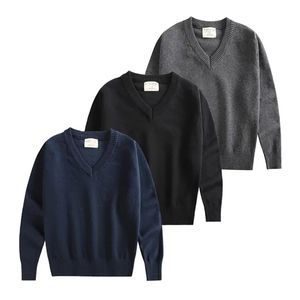 Pullover Automne enfants garçons filles à manches longues pull pull étudiant tricot tricots coton grand garçon veste hauts vêtements pour enfants 231108