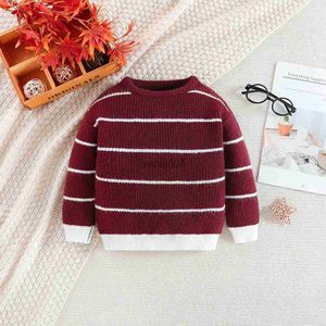 Pull Automne Hiver Bébé Enfants Garçons Filles À Manches Longues À Rayures Pull En Tricot Bébé Enfants Garçons Filles Pull Chandails Pull Vêtements 2023 HKD230719