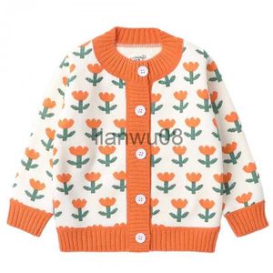 Pull automne hiver bébé enfant en bas âge vêtements filles pull tricoté Cardigan fleur à manches longues manteau haut enfants fille tricot veste x0818