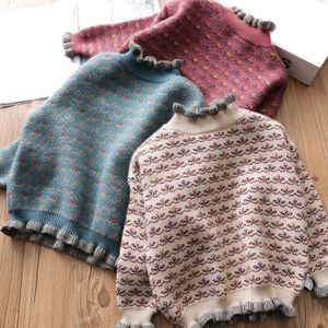 Jersey otoño invierno niñas suéter suéter niños tejer suéter niños ropa suave niña tops traje ropa 2-14y 230912