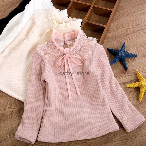 Jersey Otoño Invierno Dulce Moda Harajuku Chicas Tejer Tops Todo Partido Kawaii Casual Camiseta Lindo Sólido Manga Larga Niños SuéterL231215