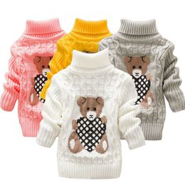 Pullover Baby Cartoon Bear Casual Basic Sweater Crewneck Thick Kids Slouchy Soft Warm Wool Clothing for Boys Girls Autumn Winter Sweaters 221115