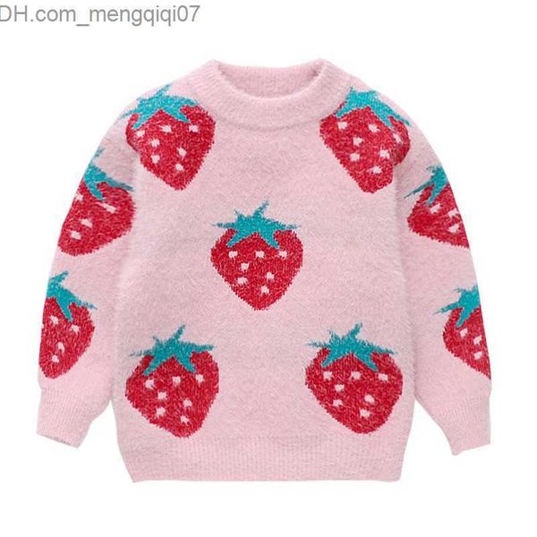 Pullover Baby Girl Boutique Suéter de punto Ropa de invierno Navidad Niños Suéteres para niños pequeños para adolescentes Puentes para niños Fresa 3 6 201109 Z230721