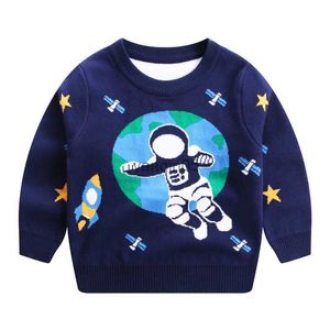 Pull bébé filles vêtements nouveau modèle d'astronaute hiver à manches longues enfants 2-7 ans enfants filles pull tricot pull garçons chandails HKD230719