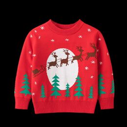Pullover baby kinderen winter warme kleding jongen meisje cartoon kerstboom slee gebreide trui kinderen jumper 2-7t
