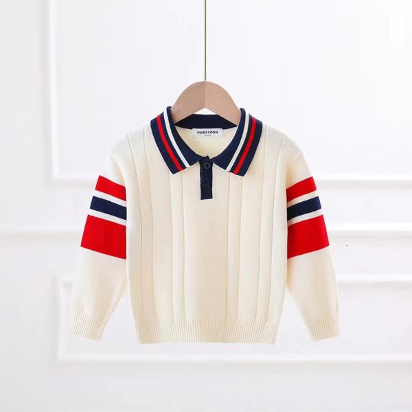 Pull garçons filles tricot enfants vêtements d'hiver coton Style Preppy pull décontracté y câble bébé 230823