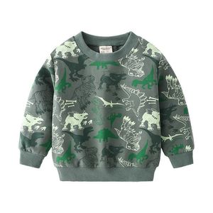 Pull Camou Dinosaur Boys Sweatshirts Printemps Automne Enfants Tops Chemise Tee Coton À Manches Longues Vêtements Pour Enfants 220924