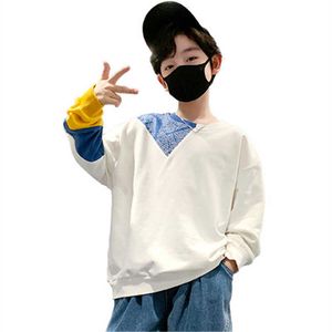 Pull Enfants Garçons Sweats Vêtements Mode Patchwork Streetwear Coréen Adolescent Automne Lâche Manches Longues Tops 5 6 8 11 12 14 Ans 220924