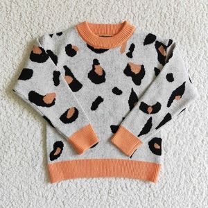 Trui Kinderen Luipaard Jumper Sweatshirt Casual Blouse Trui Baby Peuter Breien Jas Groothandel Kinderen Unisex Kleding 230909