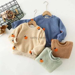 Pullover Kindertrui met print Patroonontwerp Peuterkleding Kinderen Teddy Fleece Warm sweatshirt voor babyjongens Meisjes 2-10 YL231215