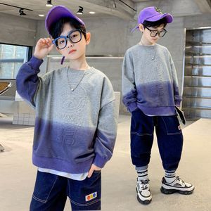 Pullover Children's Spring herfst sweatshirt voor jongens lange mouwen cartoon print kleding tiener kinderen casual hoodies tops 3 14y 220924