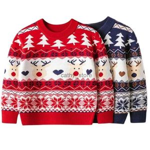 Pullover Noël enfants pull automne vêtements 3-7 ans bébé filles garçons tricots pull tricoté pull 2023 enfants fête SweatersL231215