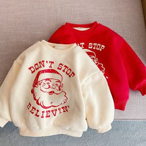 Jersey Navidad Niños Suéter Invierno Cálido Tops para niños Fleece Niñas Sudaderas Niños Sudaderas con capucha Bebé Ropa exterior Ropa 221125