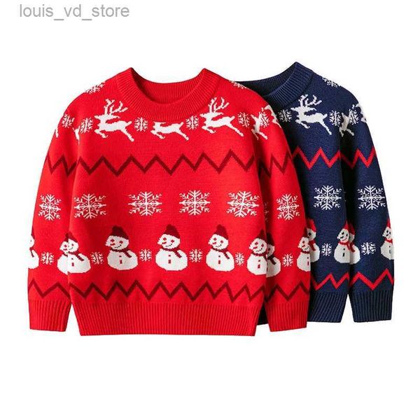 Jersey Suéteres de Navidad Niños Otoño Invierno Cálido Jersey Bebé Dibujos animados Suéteres de punto Ropa para niños 2-6 años Niño Niña Navidad Jumper T231202