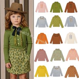 Pullover EnkeliBB 22AW Kids Meisjes En Jongens Designer T-shirt Lange Mouw Katoen gemaakt Vintage Tops Mooie Kleur Peuter Merk Kleding tees 220909