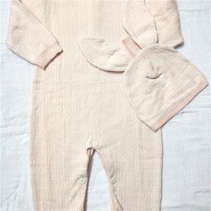 Jersey moda Carta estilo ropa de bebé suéter de punto cardigan niño nacido Bebé niño niñas Marrón rosa manta Mameluco y sombrero conjunto 221110