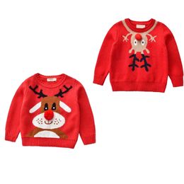 Trui FOCUSNORM Kerst Baby Meisjes Jongens Warme Trui Tops Cartoon Print Lange Mouw Trui Gebreide Tops Outfit 1-7Y 231215