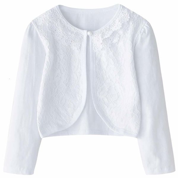 Pull fille dentelle boléro haussement d'épaules princesse mariage cardigan petit enfant en bas âge enfants à manches longues pull de fête vêtements perle 2 11 ans 230619