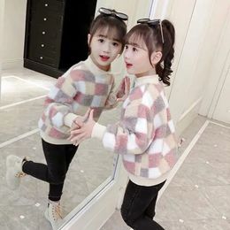 Jersey Niñas Suéter Niños Abrigo Outwear Elegante Plus Terciopelo Espesar Cálido Invierno Otoño Tops Fleece Navidad Ropa para niños 231016