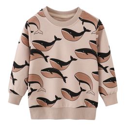 Pullover jumping meters aankomst herfst herfst jongens meisjes sweatshirts katoenen walvis print verkopen kinderen kleding lange mouwen sport shirts 221128