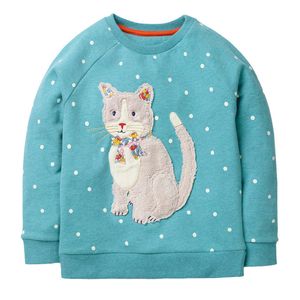 Pullover jumping meters aankomst herfst winter sweatshirts voor meisjes dieren applique geborduurde mode katoen kinderen hoodies 221125