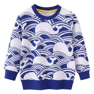 Pullover jumping meters jongens meisjes sweatshirts walvis afdrukken katoen kinderen kleding lange mouw kinderen s sport shirts tops 220924
