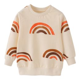 Pullover springt meters voor kinderen sweatshirts voor herfst Spring Rainbow Kids Deskleding Peuter Hooded Shirts Sport Tops 221128