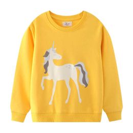 Pullover springen meters meisjes sweatshirts katoen eenhoorn print mode kinderen sport tops verkopen kinderen s peuter shirts 220924