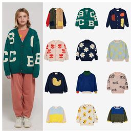 Jersey Kid AW23 Jumpers Cardigans Boys Girls Casual Color Matching Suéter Baby Cardigan Kids Knit 230906