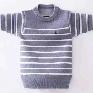 Pullover Kids Sweater Automne Hiver Striped Design Enfants Plus Velvet Trièce CHAUD ENRÉRIEUR FO TEDO BARCH 110170 PEUR 230817