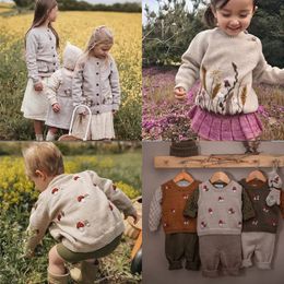 Pull enfants pulls hiver Shirley marque Girks mignon tricot Cardigan bébé enfant en bas âge coton vêtements d'extérieur hauts vêtements d'extérieur Costume pour enfant 231017