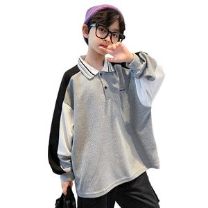 Pullover Koreaanse kinderen sweatshirts voor grote jongens wijzen sleutelbekeren mode tiener katoen losse sportkleding kleding 8 12 14y 220924