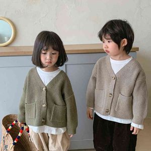 Pullover Koreaanse stijl herfst nieuwe broers en zussen casual losse vest kinderen mode onregelmatig ontwerp breien truien 0913